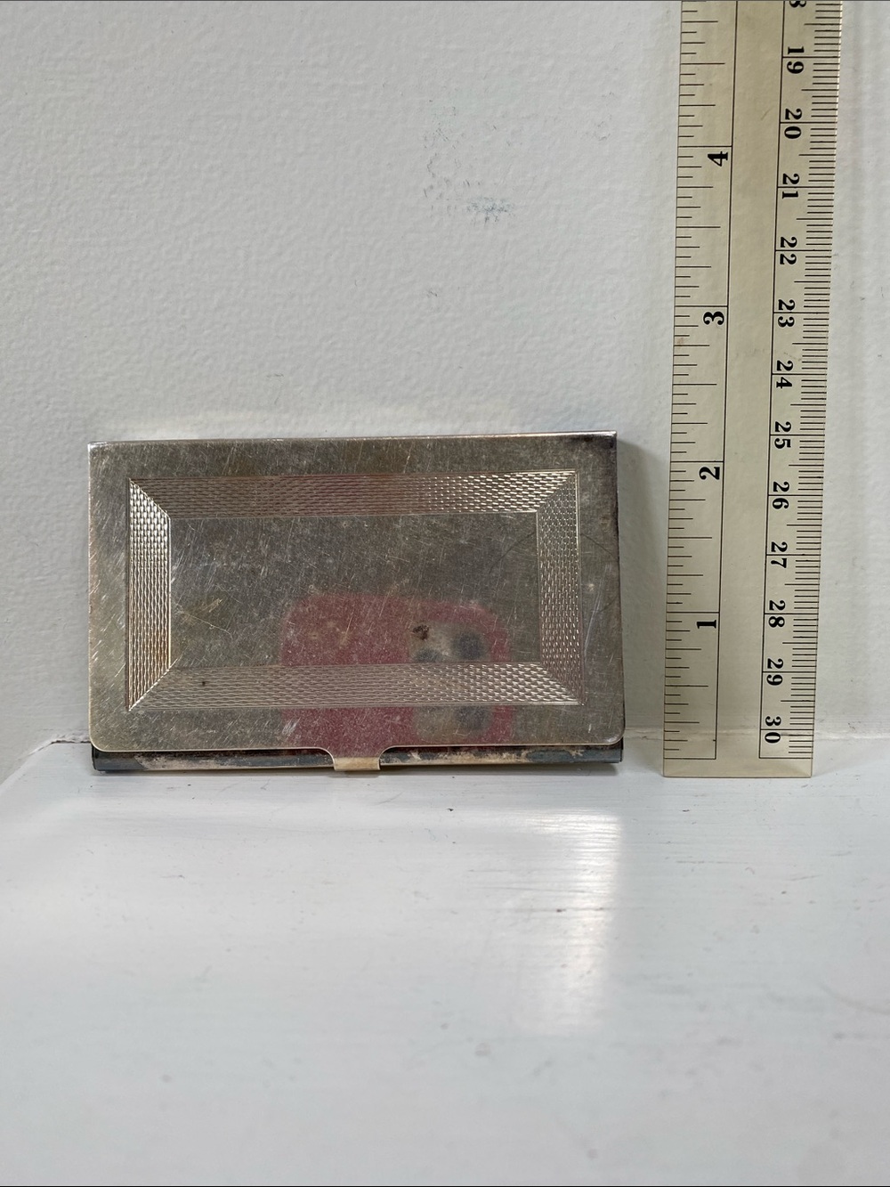Vintage Silver Rectangular Metal Card Case